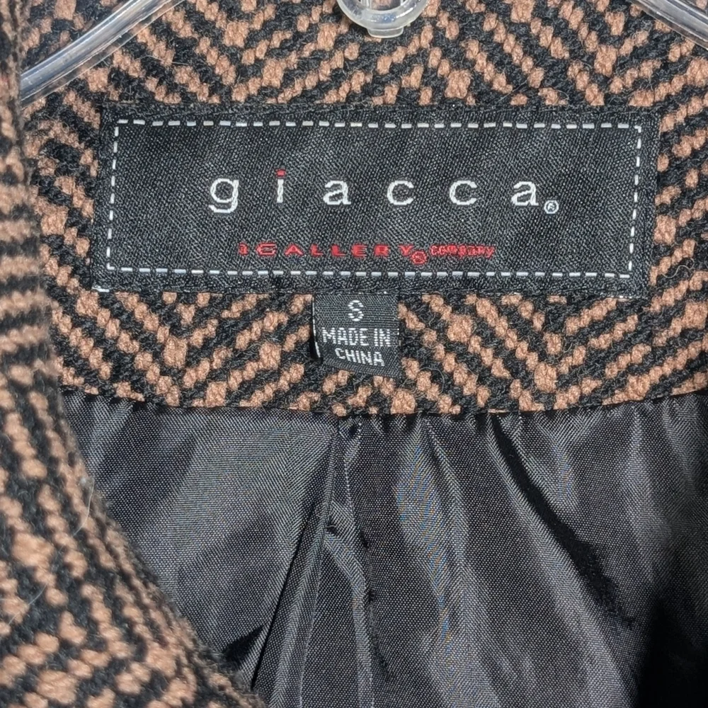 Giacca Brown Tweed Pea Coat S - Picture 4 of 9